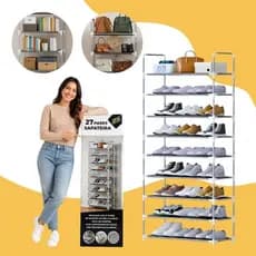 Sapateira Vertical 9 Andares Organizador Prático 27 Pares Desmontável