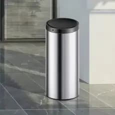 Lixeira Automática Sensor Inox 50L Tampa Automática Lixeira Inteligente Toque Free Cozinha Escritório Banheiro Abertura