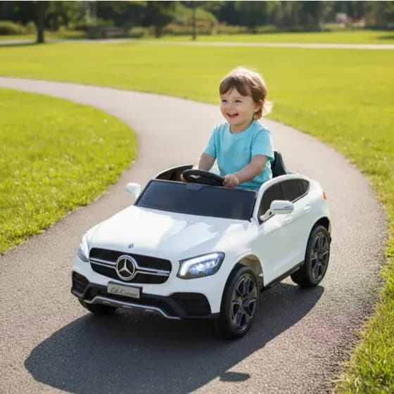 Carro Infantil Elétrico 12V Mercedes Conversível Bateria Recarregável Controle Pais Faróis Led Branco