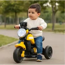 Mini Moto Infantil Elétrica Amarela Velocidade Brinquedo Motoca Bateria Recarregável Pilotagem Criança Estilo Esportivo