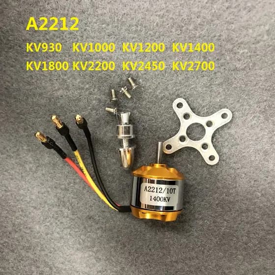 1un Motor Brushless A2212 930/1000/1400/2200/2450/2700KV para Aeronave RC Avião e Multicóptero-Outrunner