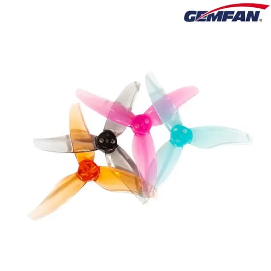 4 Pares Hélice Gemfan 2512 3 Pás 2.5" PC 1.5mm para Drone FPV RC Corrida Freestyle - Compatível com Motor 1103-1108