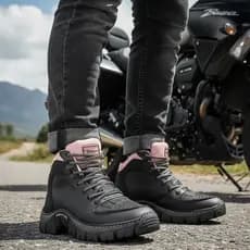 Bota Feminina Adventure Motoqueira Inverno Coturno Rosa Mulher Confortáv Palmilh Confort 34 ao 39