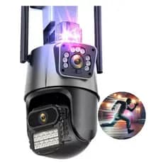 Camera Segurança Externa Lente Dupla 4k 6mp Sirene Policial