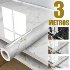 Adesivo de Parede 3mx60cm Lavável para Sala Quarto Cozinha