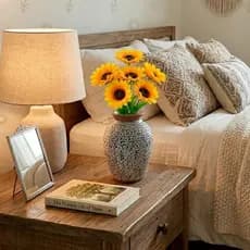 Kit 5 Botões Flores Girassol Arranjo Folhagem Artificiais P/ Decoração Sala Quarto - Castela