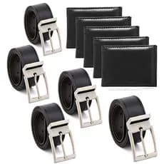 Kit Combo 5 Cintos Social Masculino + 5 Carteiras