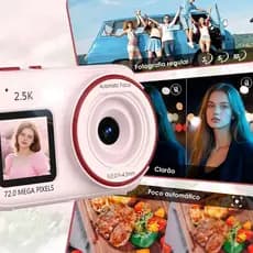 Câmera Digital Fotograficas Dual Screen 72mp 16x 2.5k C/32gb