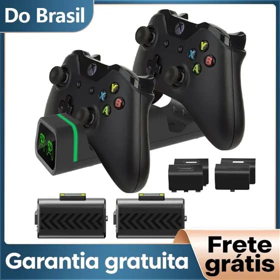 Base Carregador Duplo Compatível Controle Xbox Series X|S/Xbox estação de Carregamento com 2 Baterias Inclusas