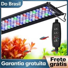 Lâmpada LED para Aquário com Timer IP67, Controle de Brilho e Modo Dia/Noite Automático para Plantas Aquáticas