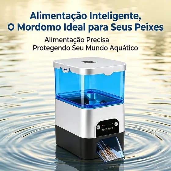 Alimentador Automático para Lago Newpet 2,8L Timer Porção Ajustável Bateria Prova de Umidade