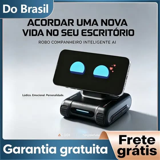 Robô Companheiro de Mesa LOOI, ChatGPT Integrado, Reconhecimento de Gestos e Cena, Carregador Sem Fio Incluso