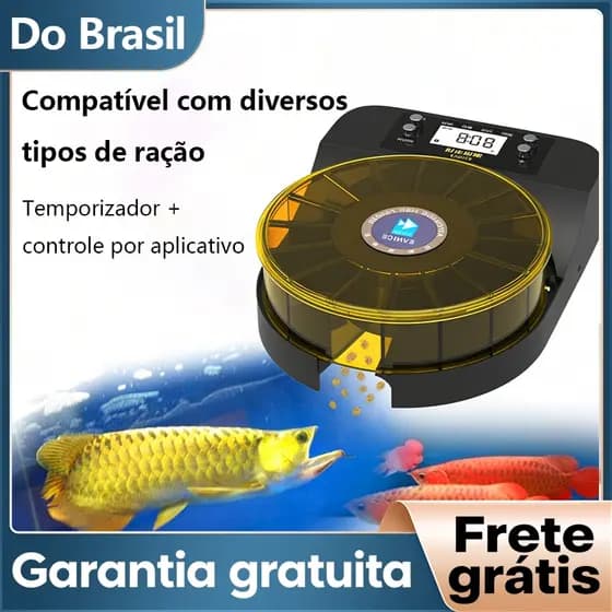 Newpet Alimentador Automático Programável para Aquário, Comedouro Inteligente com Timer para Peixes Ornamentais