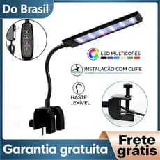 Luz LED com Clipe para Aquário, 7W/10W com Temporizador e Dimerizador