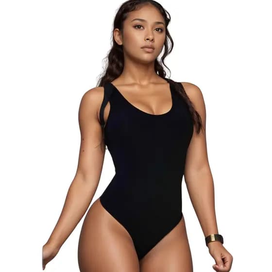 Maiô Feminino Preto Premium Em Suplex Com Forro E Modelagem Confortável Praia Sitio Piscina
