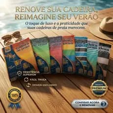 Refil Para Cadeira de Praia Tradicional com 5 Braçadeiras, Instalação Fácil, Não Reclinável