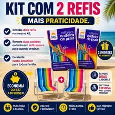 KIt 2 un refil para cadeira de praia troca facil, cores lindas. Nao serve em reclinaveis