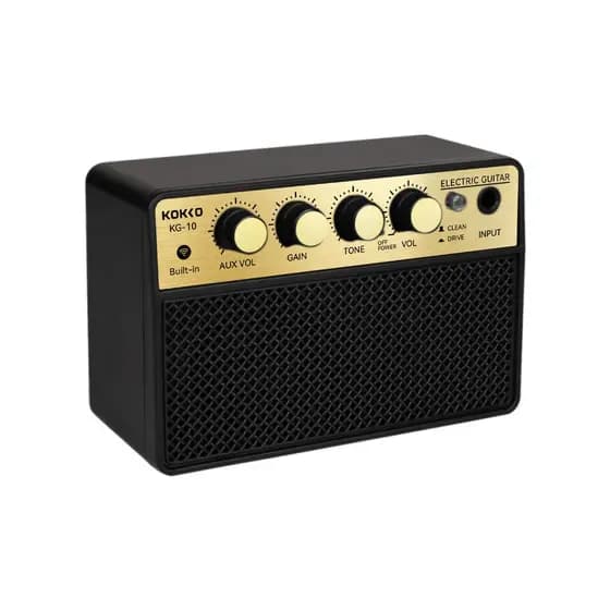 KOKKO 10W Pequeno amplificador de guitarra eléctrica Mini altifalante de prática de guitarra portátil para prática