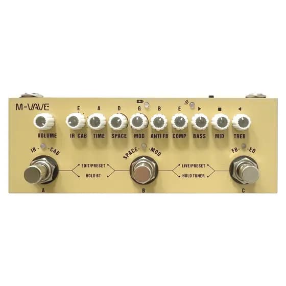 M-vave Cube BABY AC Pedal de Efeitos Múltiplos Recarregável para Guitarra Acústica Gravação Interface Áudio Função Pedal