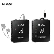 M-VAVE WP-10 Sistema de transmissão de auscultadores sem fios para monitor de 2,4 GHz Transmissor e recetor