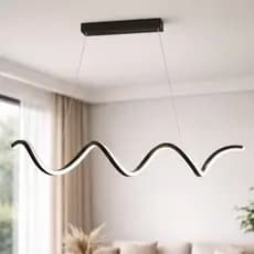 Lustre Espiral LED Minimalista Preto com Opção Dourado Design Moderno 3 Cores de Luz 110/220