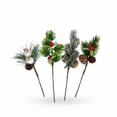 Kit Enfeites de Natal Decoração Flor de Natal Minimalista Pequeno
