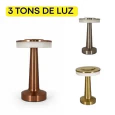 Luminária Para Quarto Abajur de Mesa Sem Fio Touch Para Decoração Quarto Casa Presente Dia dos Pais