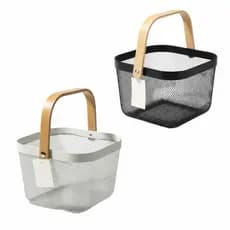 Fruteira de Mesa Organizador de Frutas Cesto Metal Aramado Multiuso com Alça Multiuso Cesta