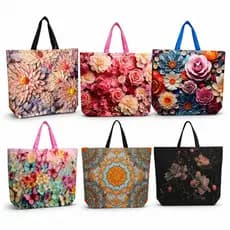 Kit Sacola Ecobag Grande Estampada Reutilizável Bolsa Para Presente Mercado Feira Dia a Dia
