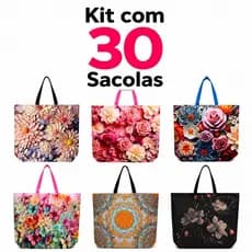 Kit 30 Sacolas Ecobag Pequena Reutilizável Sacola Presente Feira Ecológica  Poliester Para Mercado