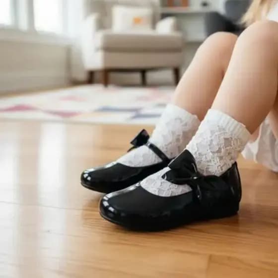 Sapato menina Pampili original sapatilha menina sapato boneca com Laço Removível Verniz Preto