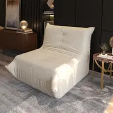 Poltrona estilo Togo bege Confortável Design Exclusivo Fácil Combinação em qualquer ambiente da casa