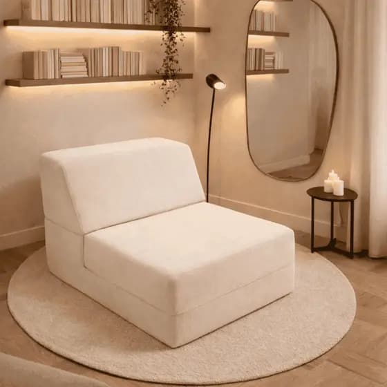 Poltrona Cama 3 Em 1 Reclinável Estica Para Leitura e Vira Espreguiçadeira Modelo Moderno Compacto 100% Espuma