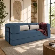 Sofá Cama tamanho casal grande 180cm 100% espuma confortável fácil montagem ideal para sala e quarto