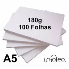Papel Offset A5 180g Branco Fosco Alta Alvura 100 Folhas