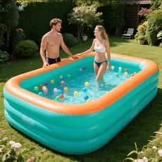 Piscina inflável de grande capacidade, design dobrável e portátil, piscina grande para festas
