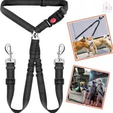2 em 1 Cinta De Seguranca Para Coleira Pet Cachorro Passeio Carros