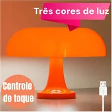 Abajur de Led Cogumelo Luminária Retrô USB para Estudo Quarto Sala Decoração Vintage