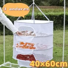 Rack de malha de secagem de alimentos dobrável Anti-Mosquito erva pendurado cesta de roupas saco de malha