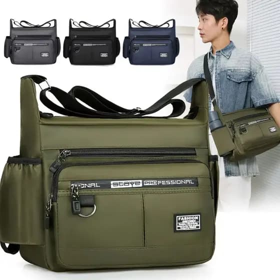 Grande capacidade bolsa de ombro mochila resistente impermeável Nylon saco de masculino crossbody