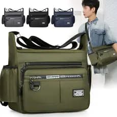 Grande capacidade bolsa de ombro mochila resistente impermeável Nylon saco de masculino crossbody