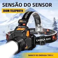 Lanterna De Cabeca Profissional Led Prova D'água Farol De Cabeça Potente Forte