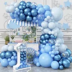 Kit 145peças Balões 5" 10" 12" 18"Azul fosco Balão Para Festas e Aniversários