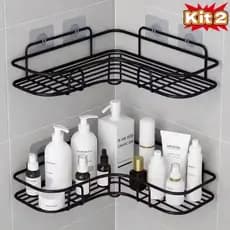 Prateleira Metálica Multiuso Armazenamento para Banheiro Cozinha Lavanderia Organiza Shampoo Sabão e Utensílios
