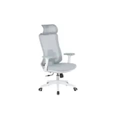 Cadeira de Escritório Ergonômica Stoel Flow Confortável Apoio Lombar Apoio de Cabeça Ajustável Cinza