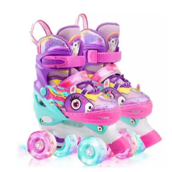 Patins Infantil Unicórnio + Ajustável Rodas Em Led - Full SEM KIT