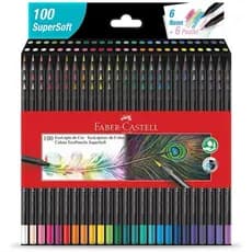 Lápis de cor SuperSoft 100 cores 1207100SOFT Faber-Castell