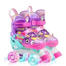Patins Infantil Unicórnio + Ajustável Rodas Em Led - Full SEM KIT