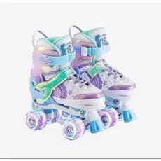 Patins Infantil 4 Rodas ARCO IRIS e SEREIA Com Luz De Led Top Patins Sem Kit Proteção Menina Menino Promoção