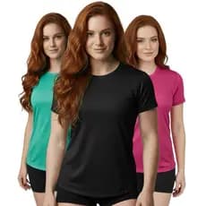 Kit 3 Camisetas Femininas Dry Fit Academia Corrida Treino Caminhada Poliéster Premium